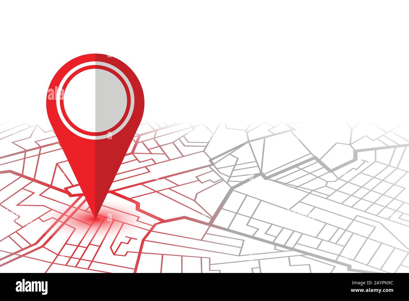 Pin showing location on gps navigator map. Vector illustration Stock ...