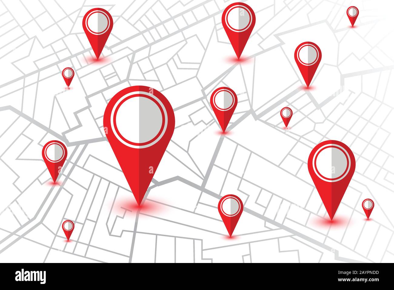 Pin showing location on gps navigator map. Vector illustration Stock ...
