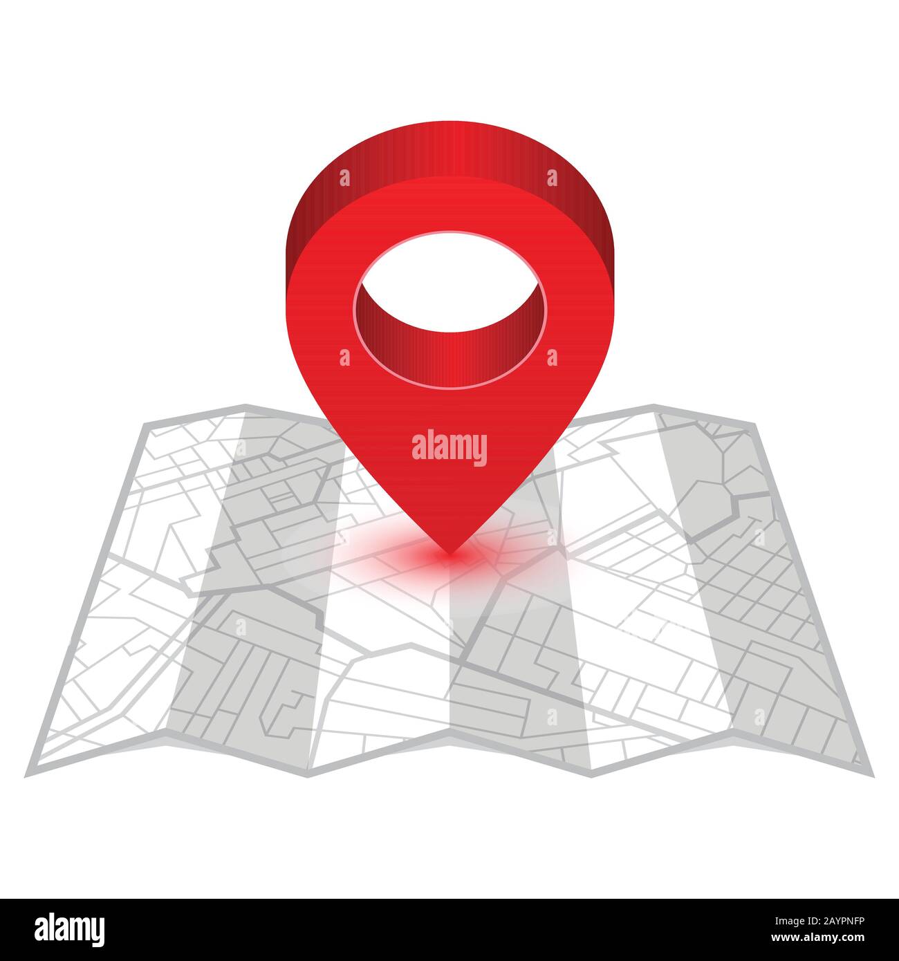 Pin showing location on gps navigator map. Vector illustration Stock ...