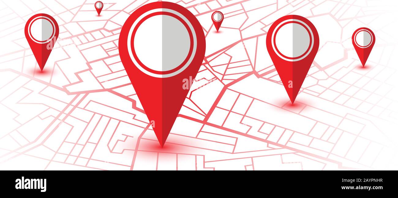 Pin showing location on gps navigator map. Vector illustration Stock ...