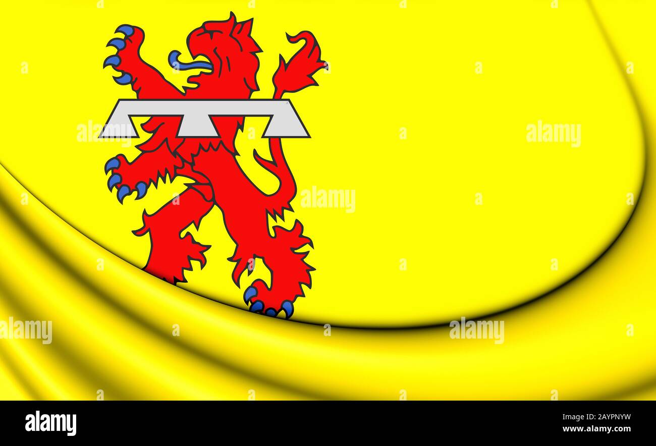 3D Flag of Teylingen (South Holland), Netherlands. 3D Illustration ...