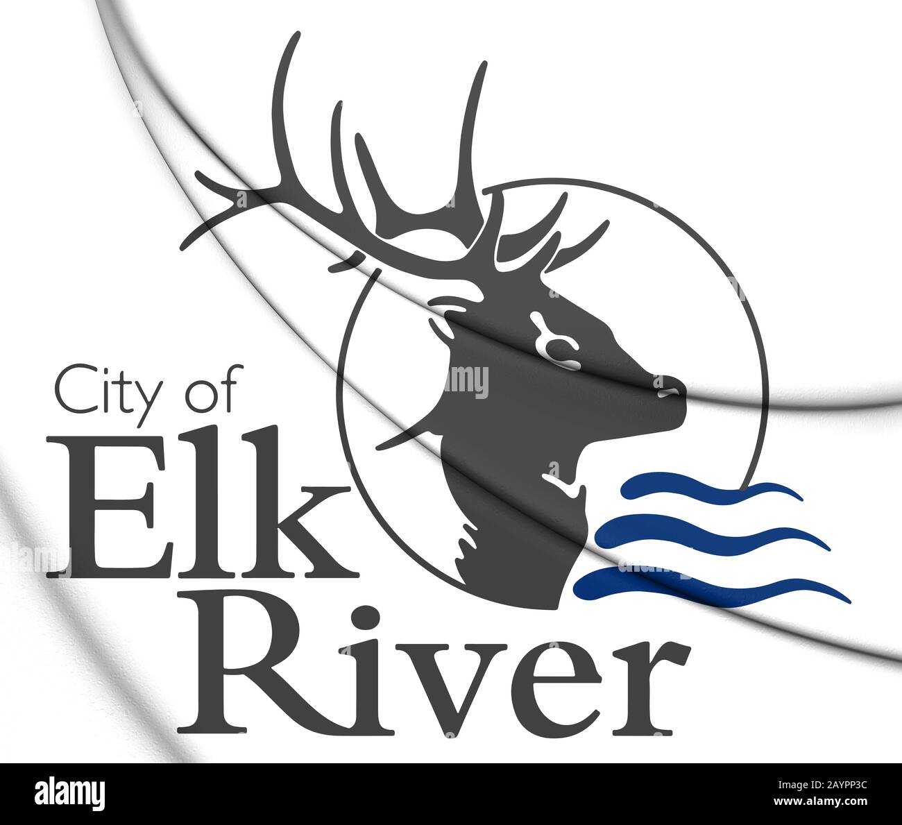 3D Emblem of Elk River (Minnesota), USA. 3D Illustration Stock Photo