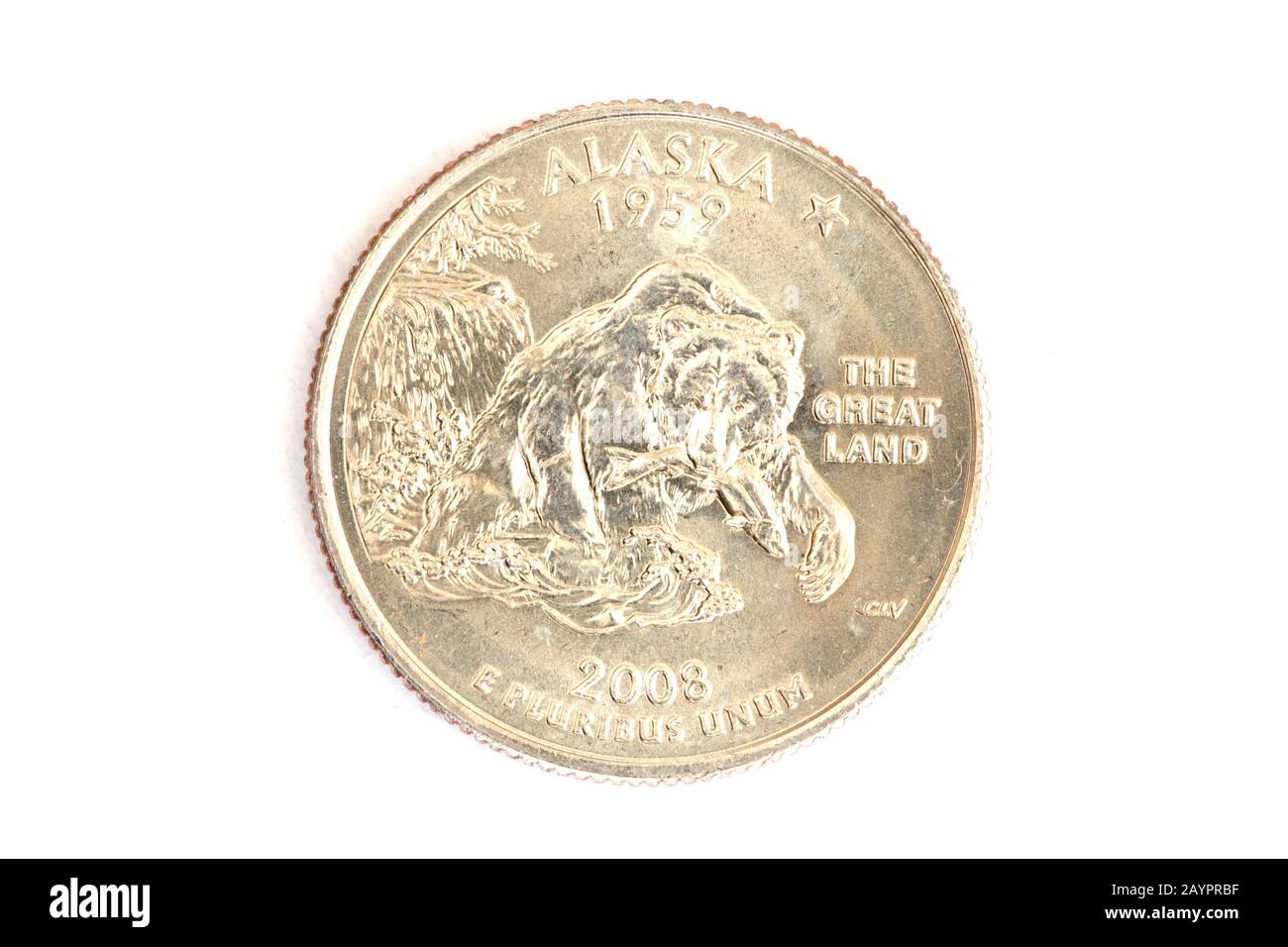 Alaska State Quarter Stock Photo Alamy