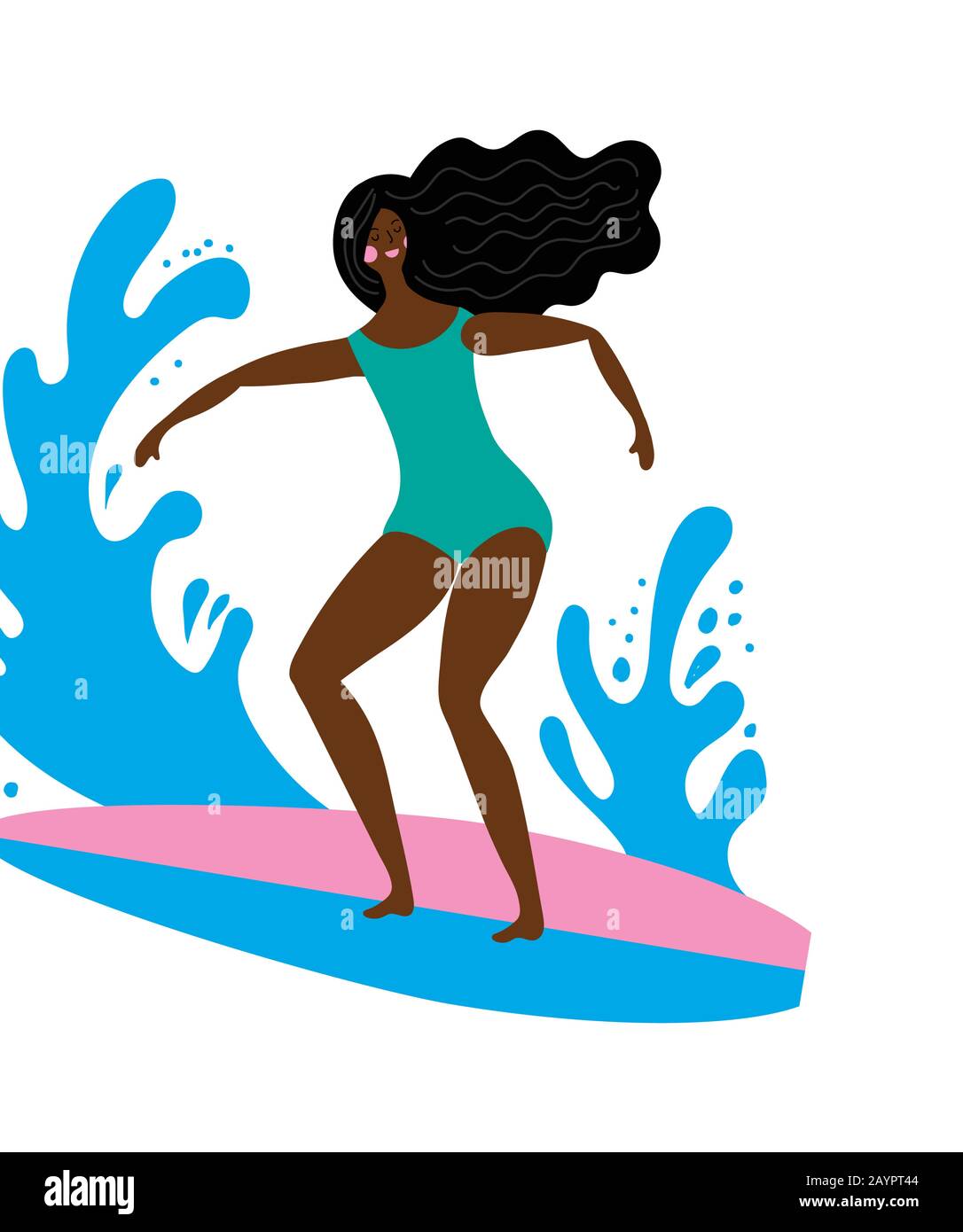 Download woman, surf, surfing, surfboard, sport- Humanic illustrations