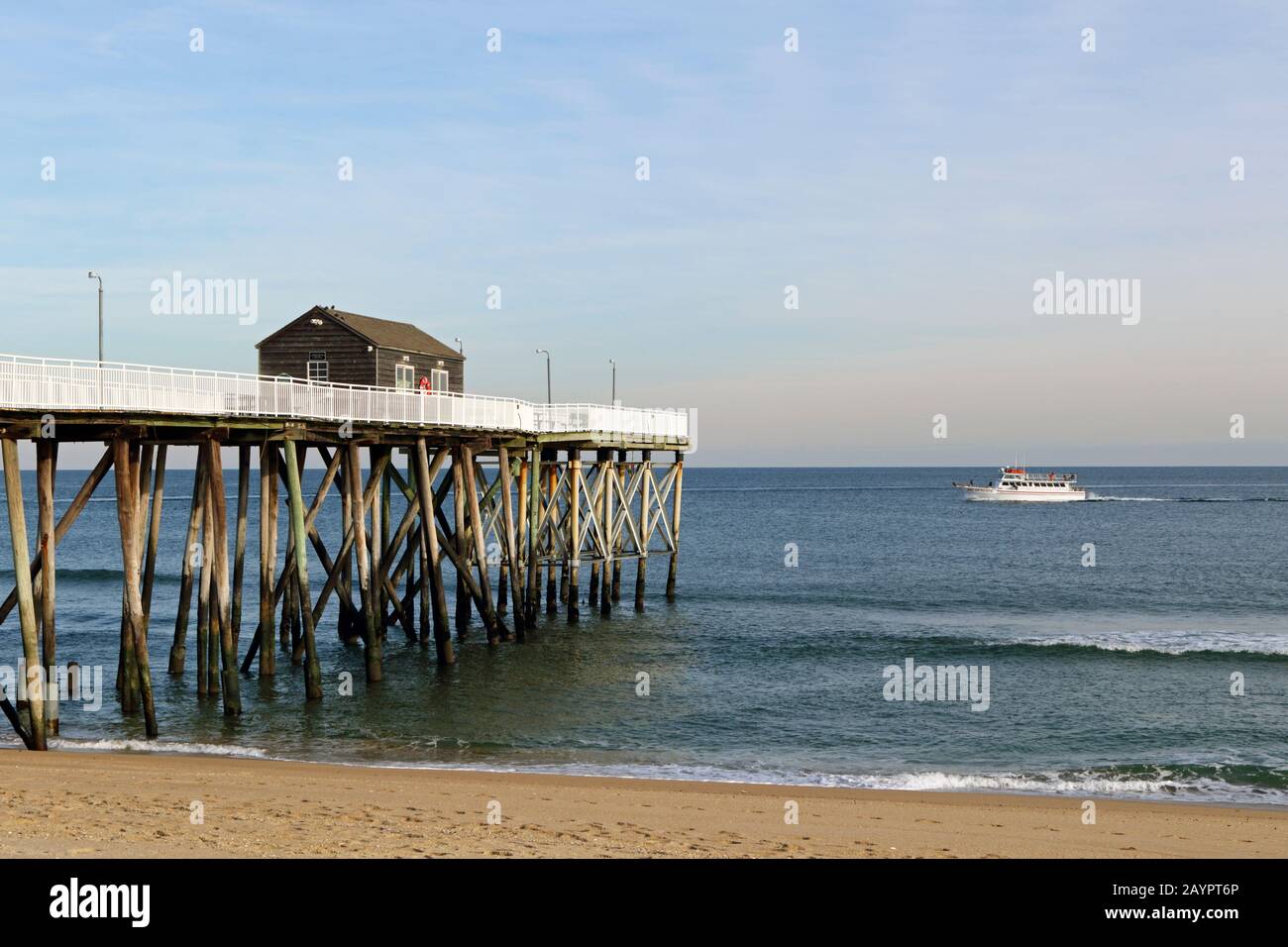 Belmar Fishing Club Pier in Belmar, New Jersey, USA Stock Photo