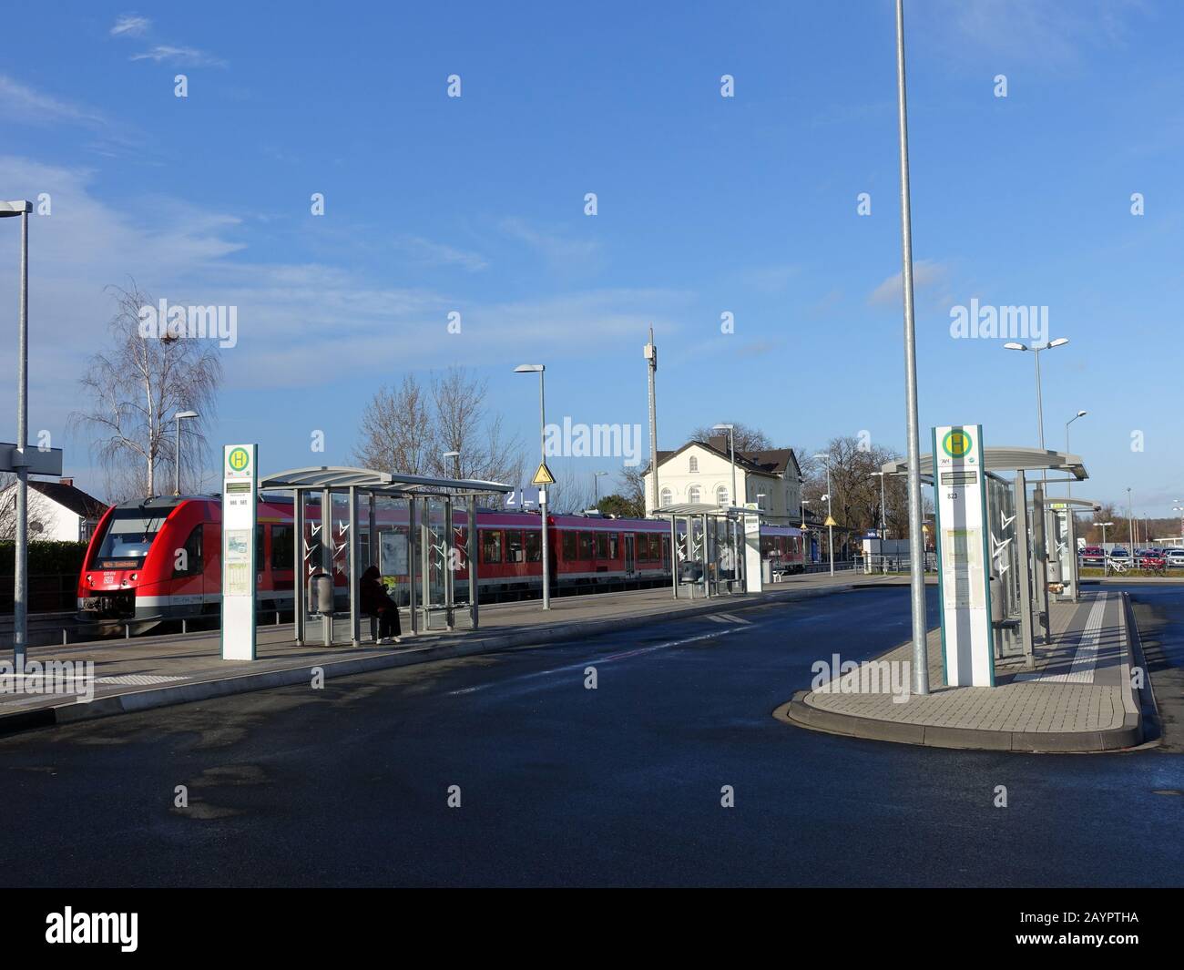 Bushaltestelle am Bahnhof Weilerswist, Nordrhein-Westfalen, Deutschland Stock Photo