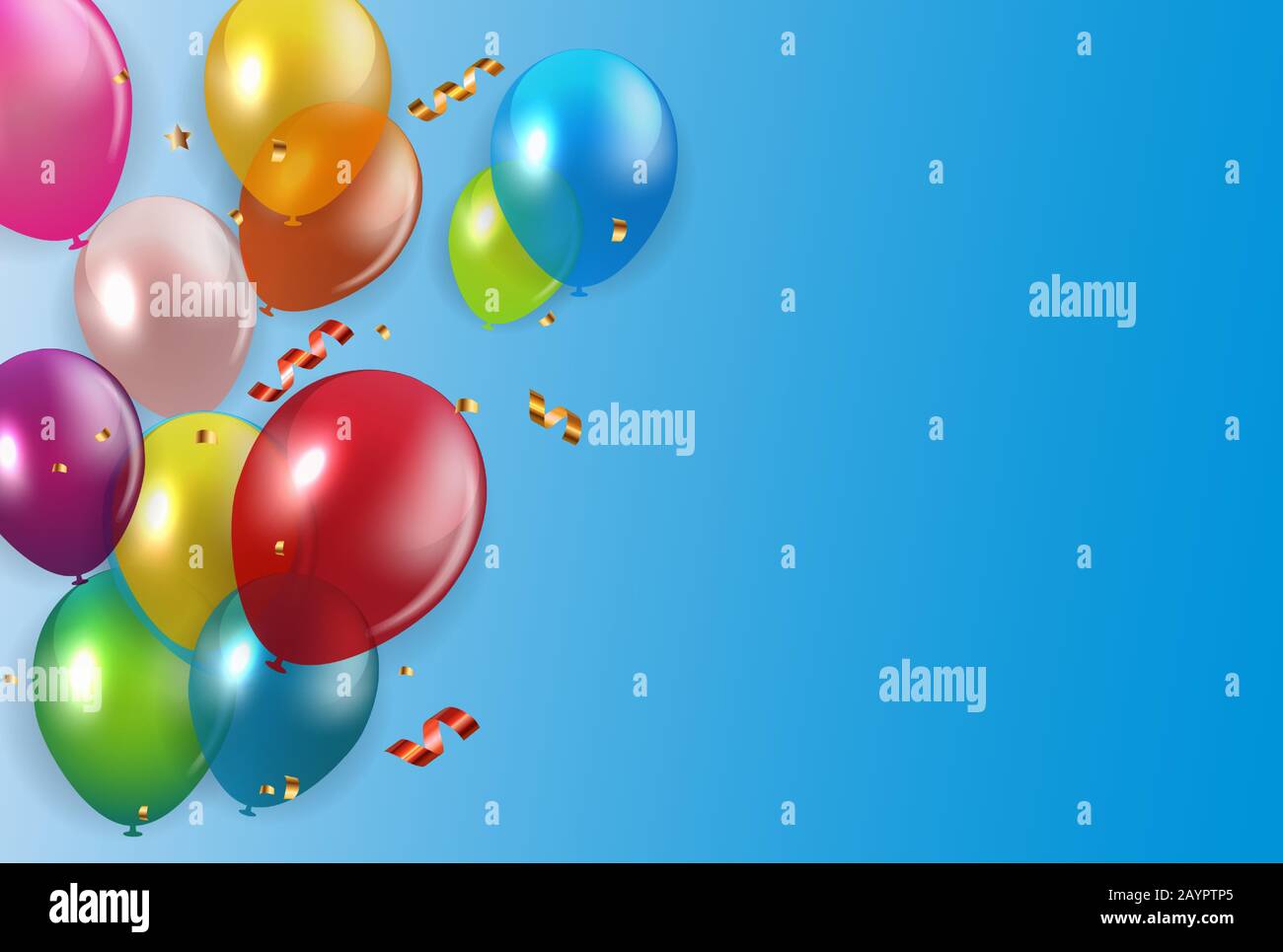 Glossy Happy Birthday Balloons Background Vector Illustration Stock Vector