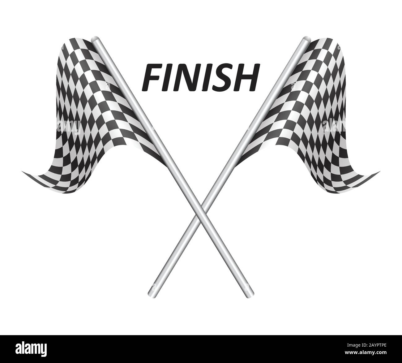 Race flags vector illustration isolated on white background. Auto