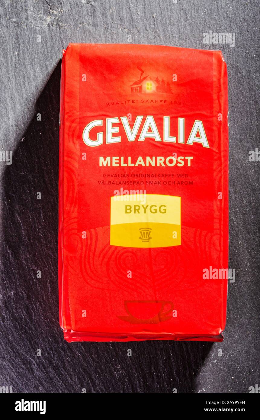 Gevalia Original coffee isolated on white background. Gevalia was ...