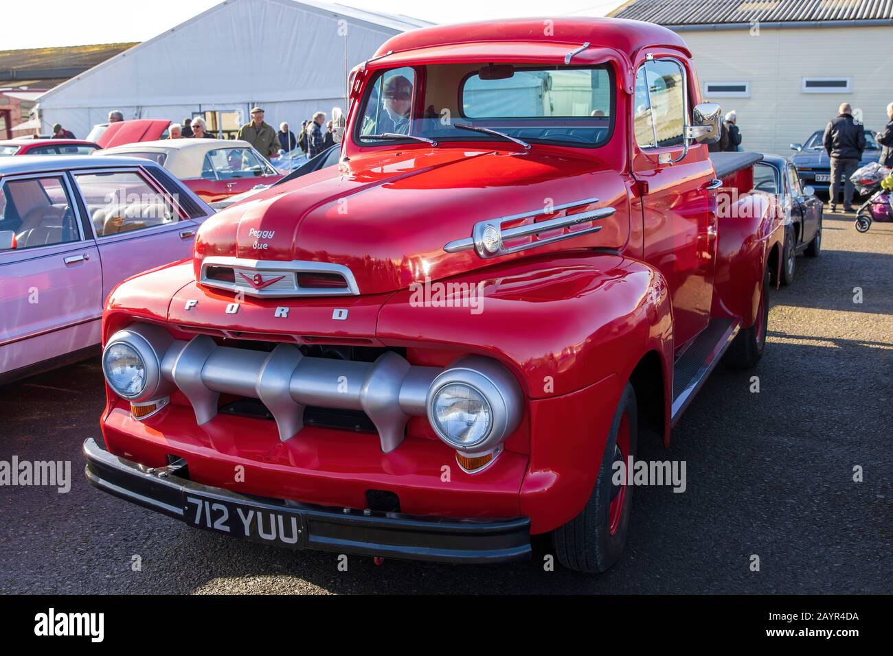 Ford F1 V8 Pick Up Deluxe, 1952, Reg No: 712 YUU, at The Great Western Classic Car Show, Shepton Mallet UK, Febuary 08, 2020 Stock Photo