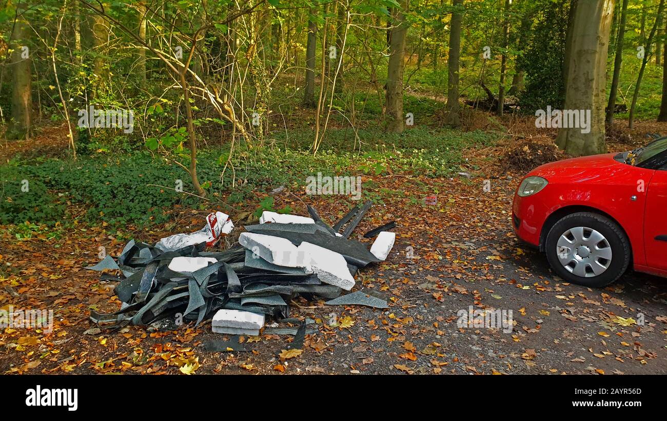 illegal disposed construction waste, Germany Stock Photo