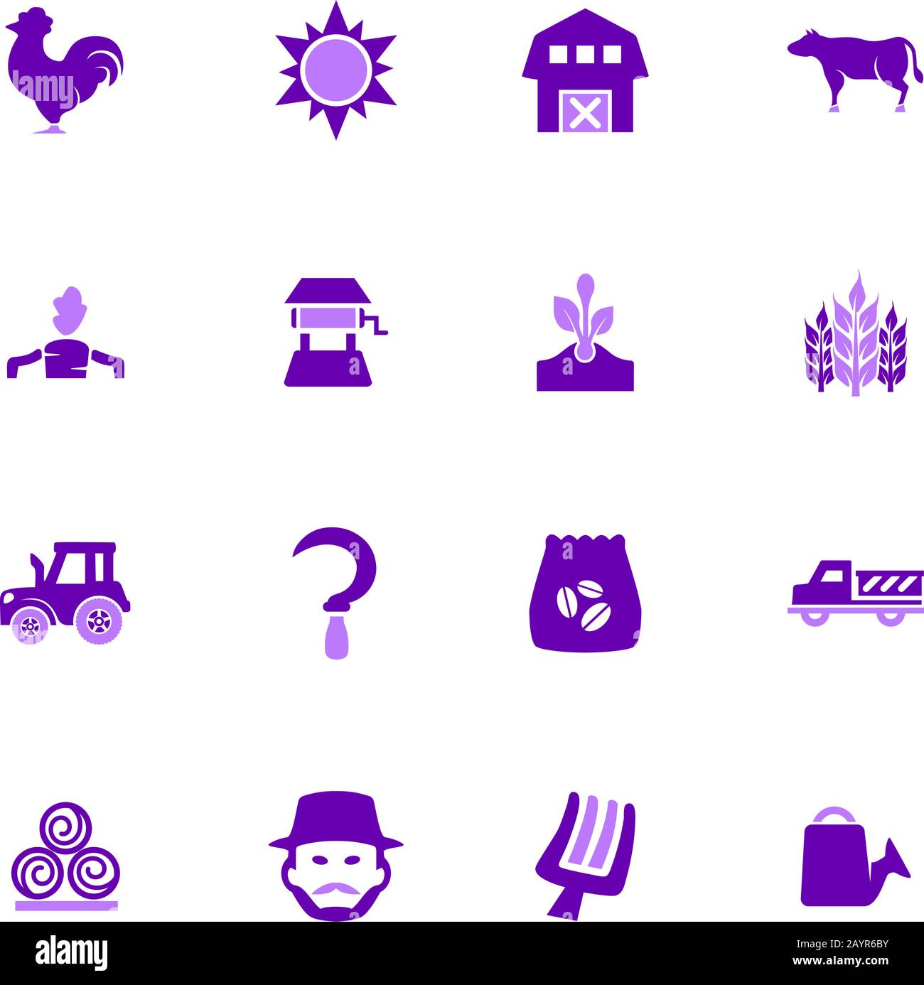 Agriculture and farming icons set Stock Vector