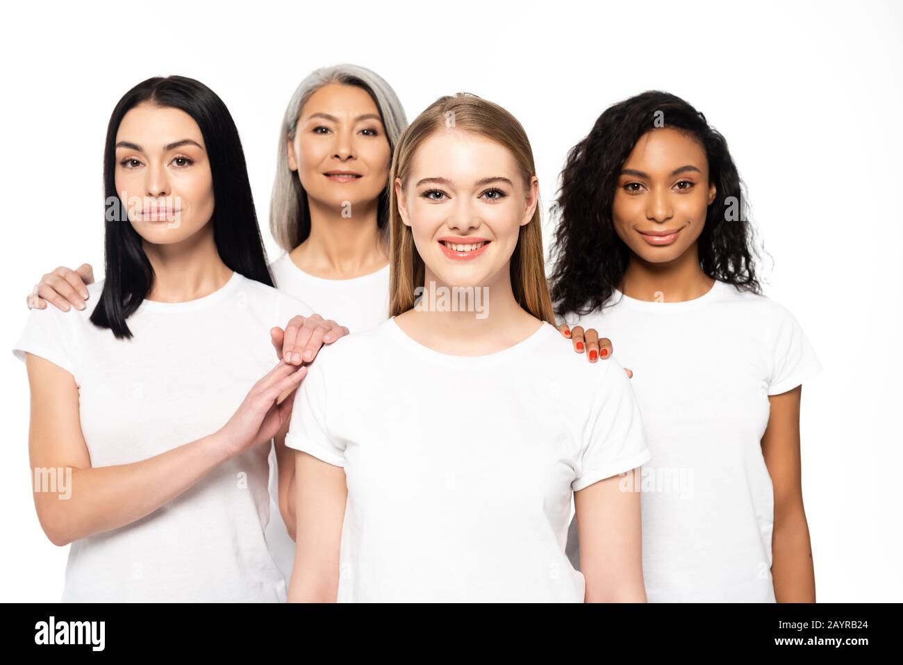 Four asian women and white woman Cut Out Stock Images & Pictures - Alamy