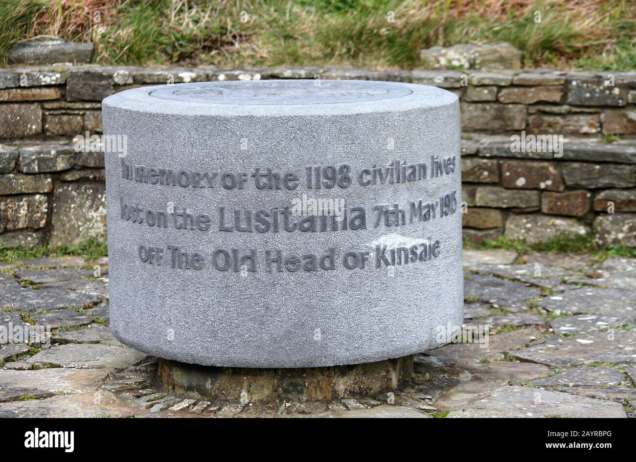 Lusitania Memorial at the Old Head of Kinsale in Southern Ireland Stock Photo