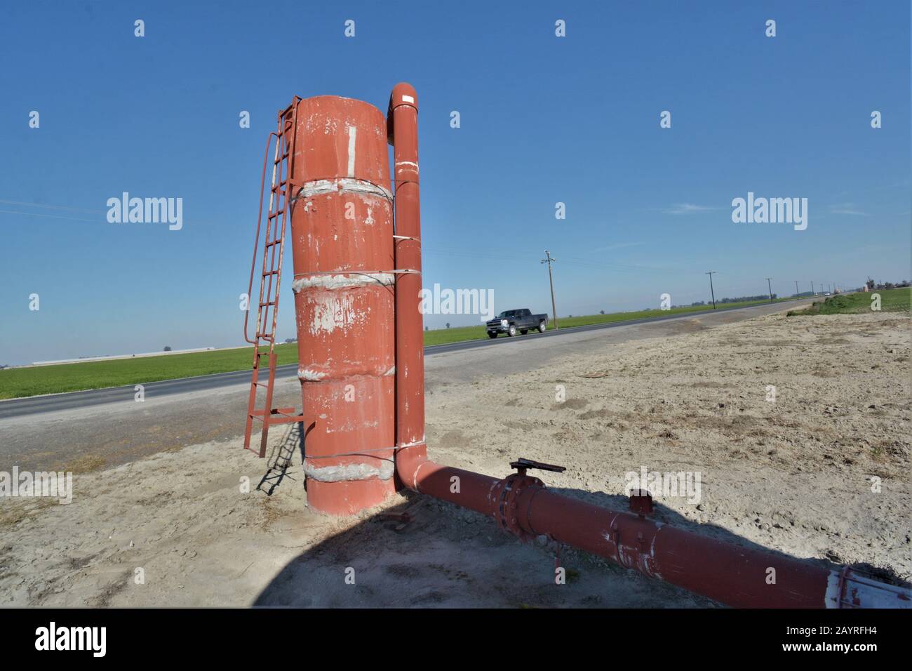Farm standpipe for irrigating water food production in central San