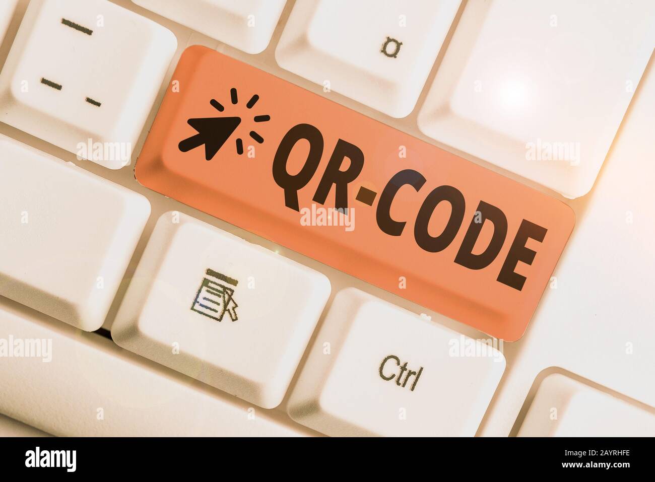 Handwriting text Qr Code. Conceptual photo the trademark for a type of matrix barcode A machinereadable code Stock Photo
