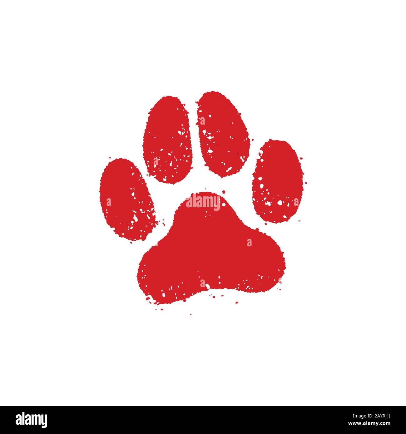 Dog footprint stamp vector illustration for new year card Stock Vector