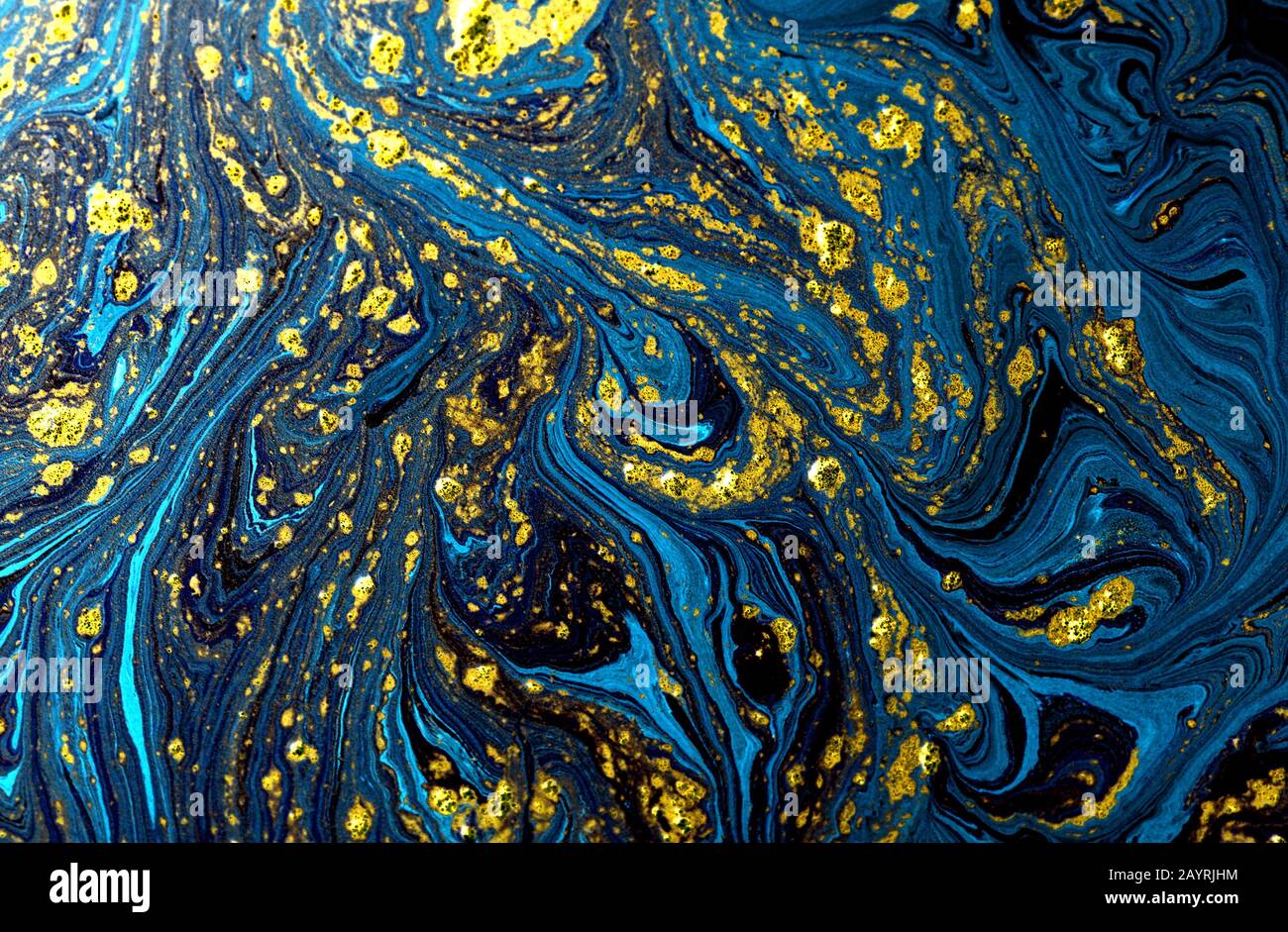 Marbled blue abstract background. Liquid marble pattern. Stock Photo