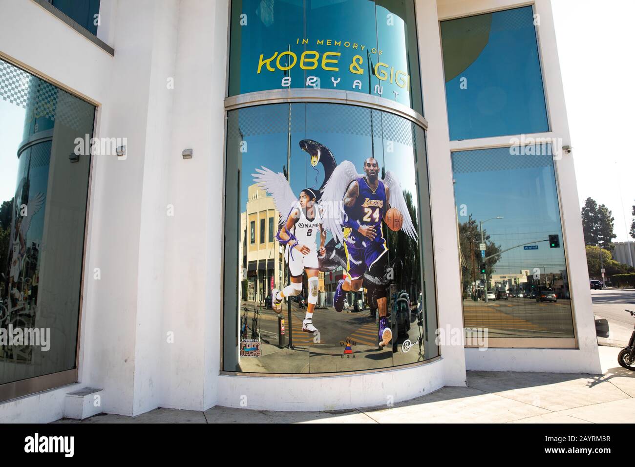 Kobe and Gigi Bryants poster  art on Melrose ave, LA Stock Photo