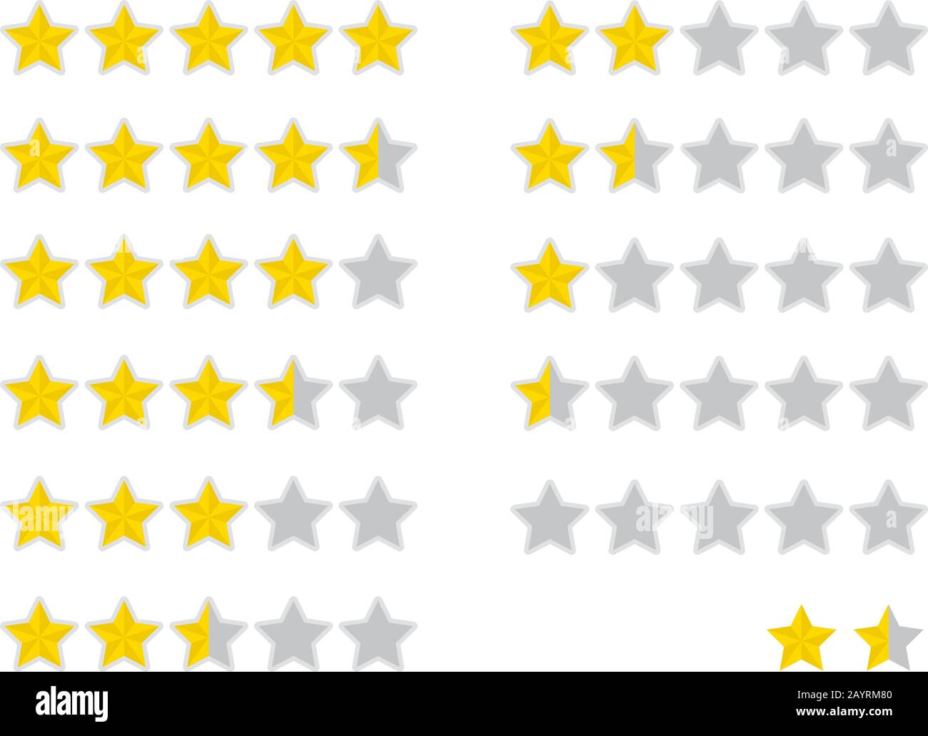 Five Star Rating Icon Set Illustration Stock Vector Image And Art Alamy