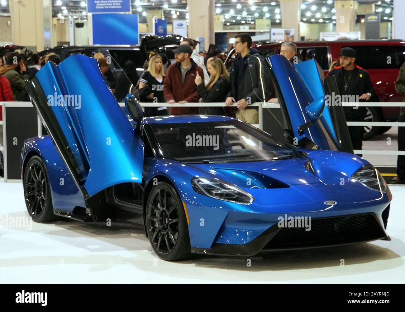 Philadelphia, Pennsylvania, U.S.A - February 10, 2020 - A blue Ford GT Supercar Configurator Stock Photo