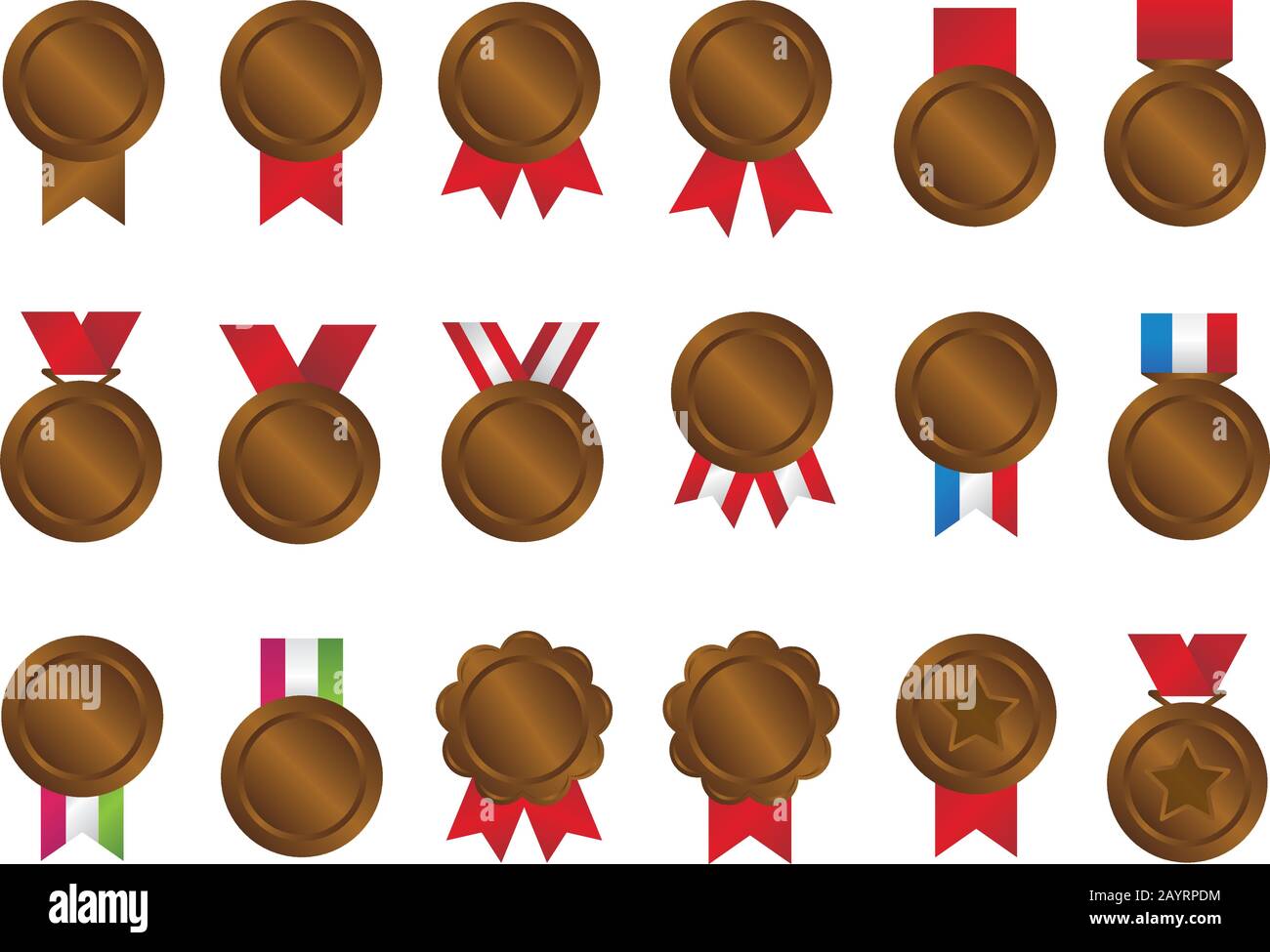 Bronze medal icon illustration set Stock Vector Image & Art Alamy