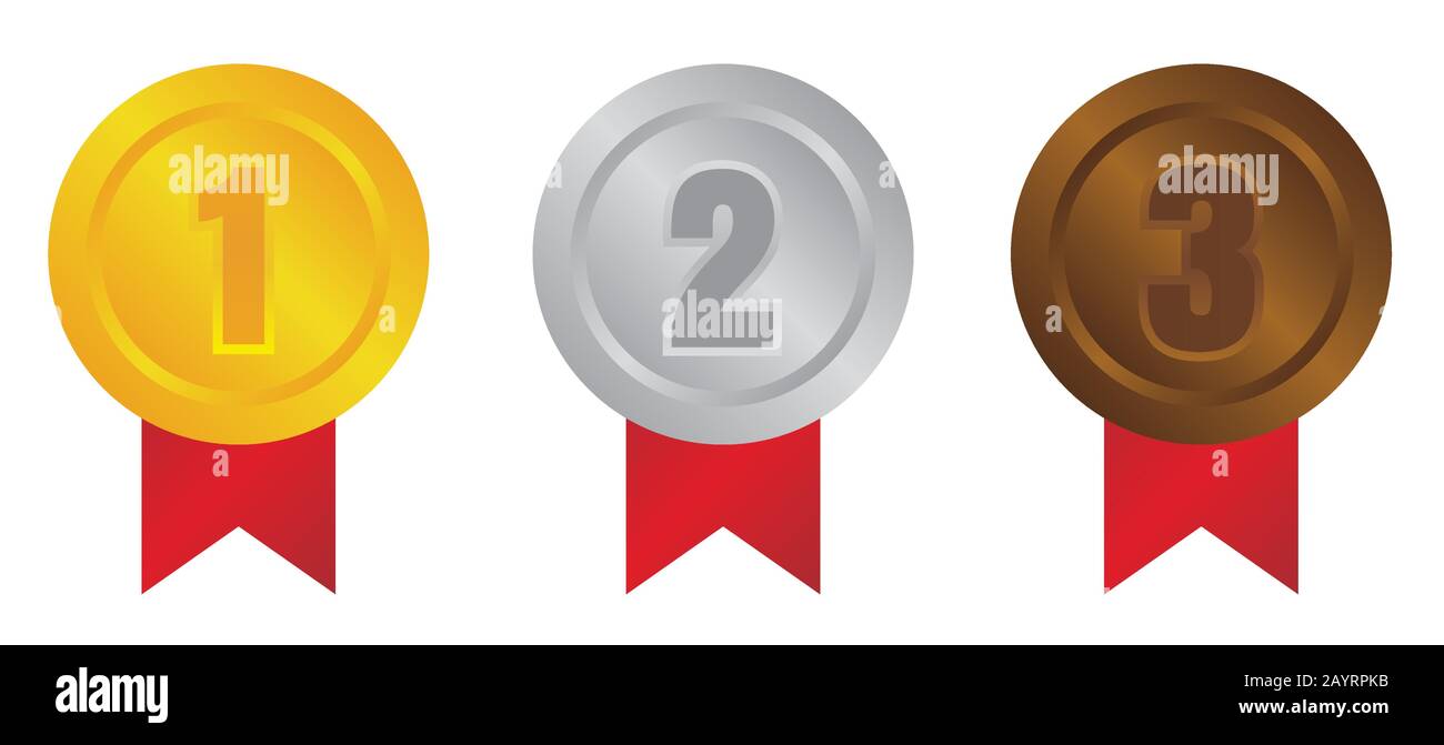 ranking medal icon illustration set. from 1st place to 3rd place. 3 ...