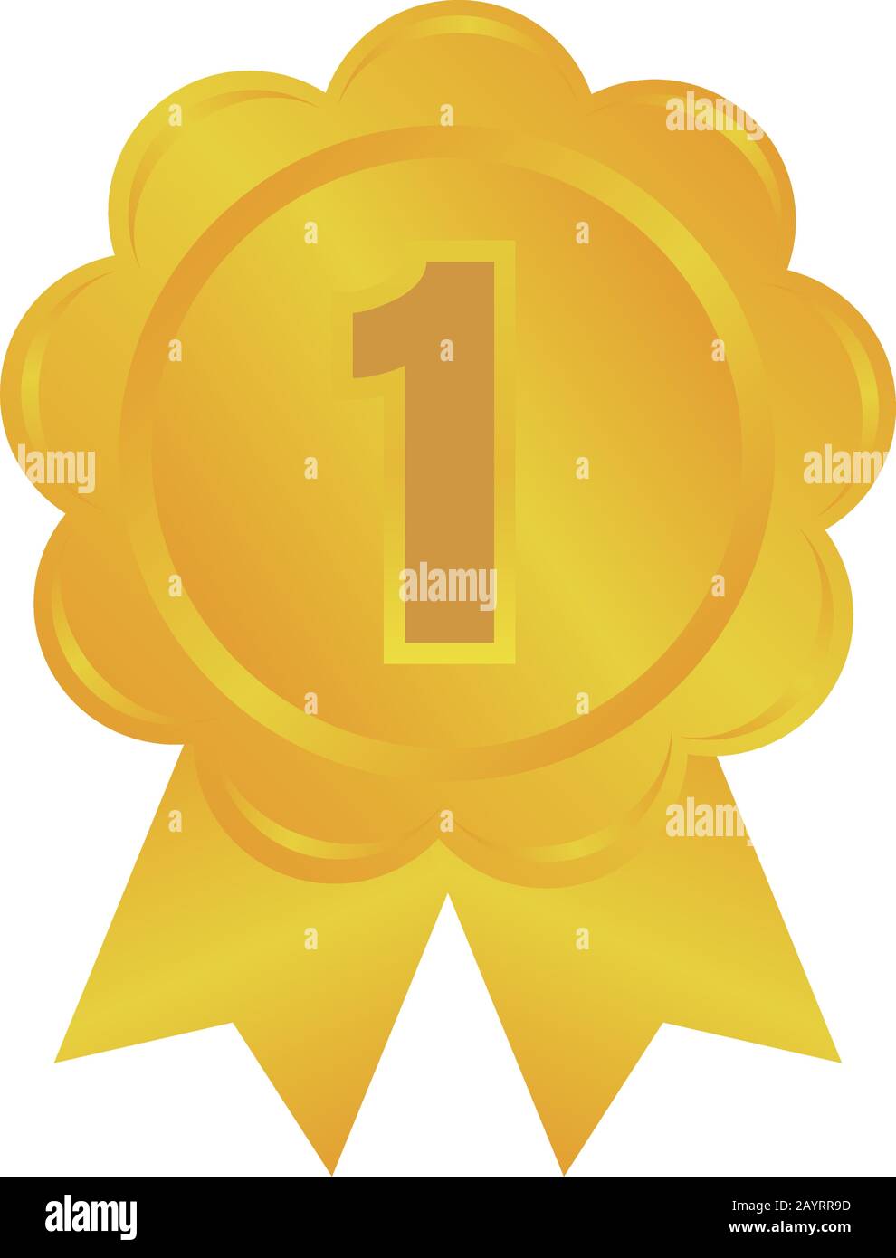 ranking medal icon illustration. 1st place (gold Stock Vector Image ...