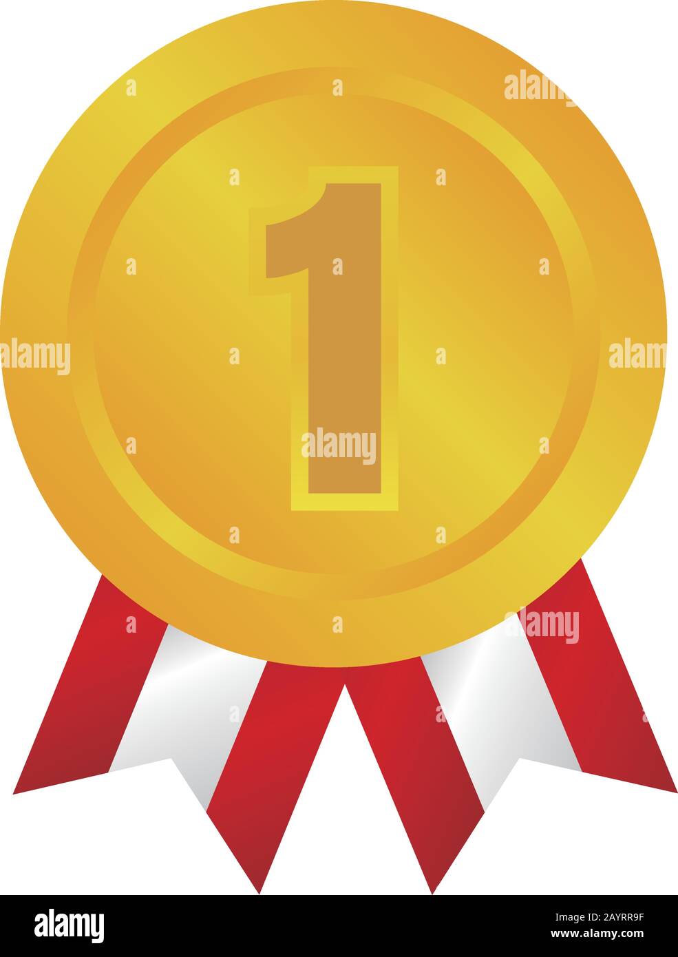 ranking medal icon illustration. 1st place (gold Stock Vector Image ...