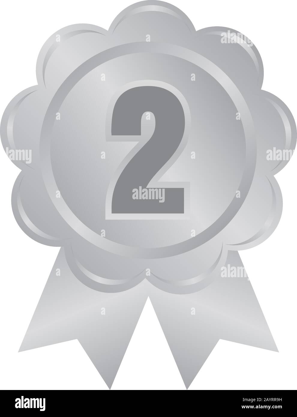 Ranking medal icon illustration. 2nd place (silver Stock Vector Image ...