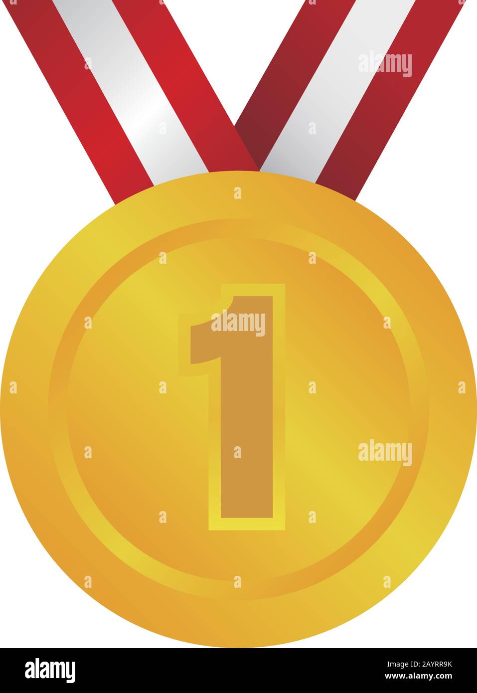 ranking medal icon illustration. 1st place (gold Stock Vector Image ...