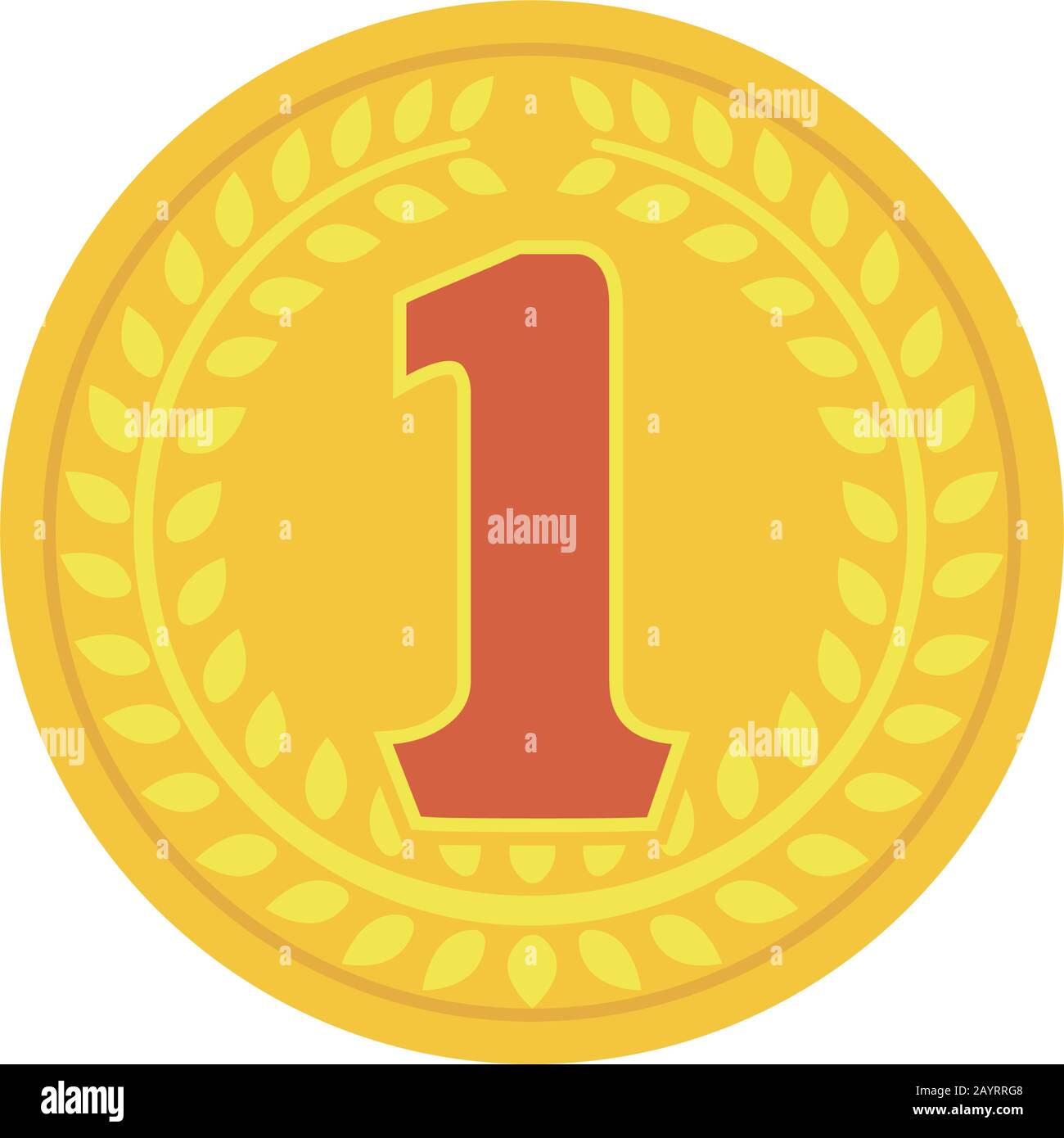 ranking medal icon illustration. 1st place (gold Stock Vector Image ...