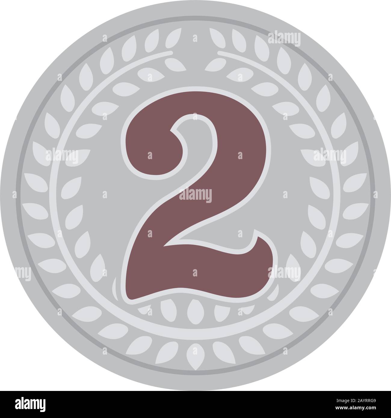 ranking medal icon illustration. 2nd place (silver Stock Vector Image ...