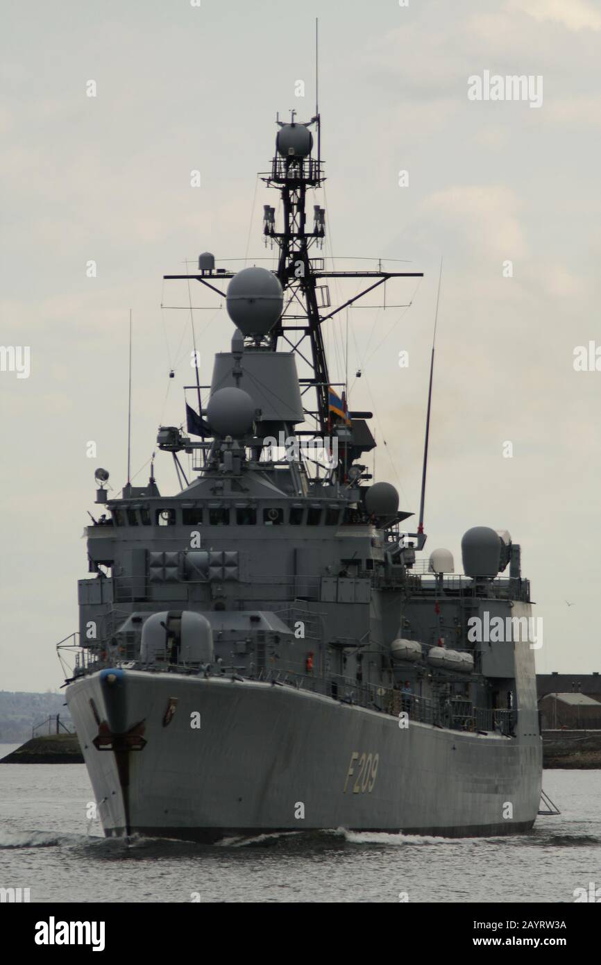 FGS Rheinland-Pfalz (F209), a Bremen-class frigate operated by the ...