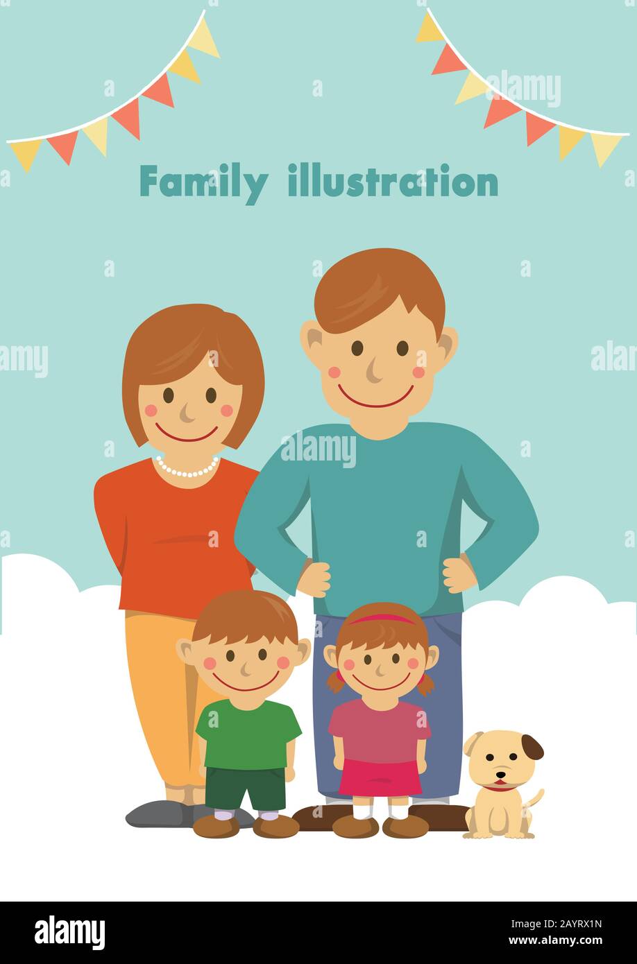 Happy family vector illustration Stock Vector