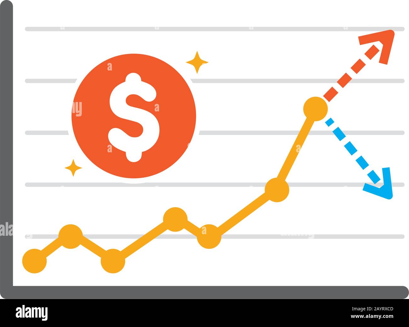 Up Down Financial Chart Illustration Stock Vector Images Alamy