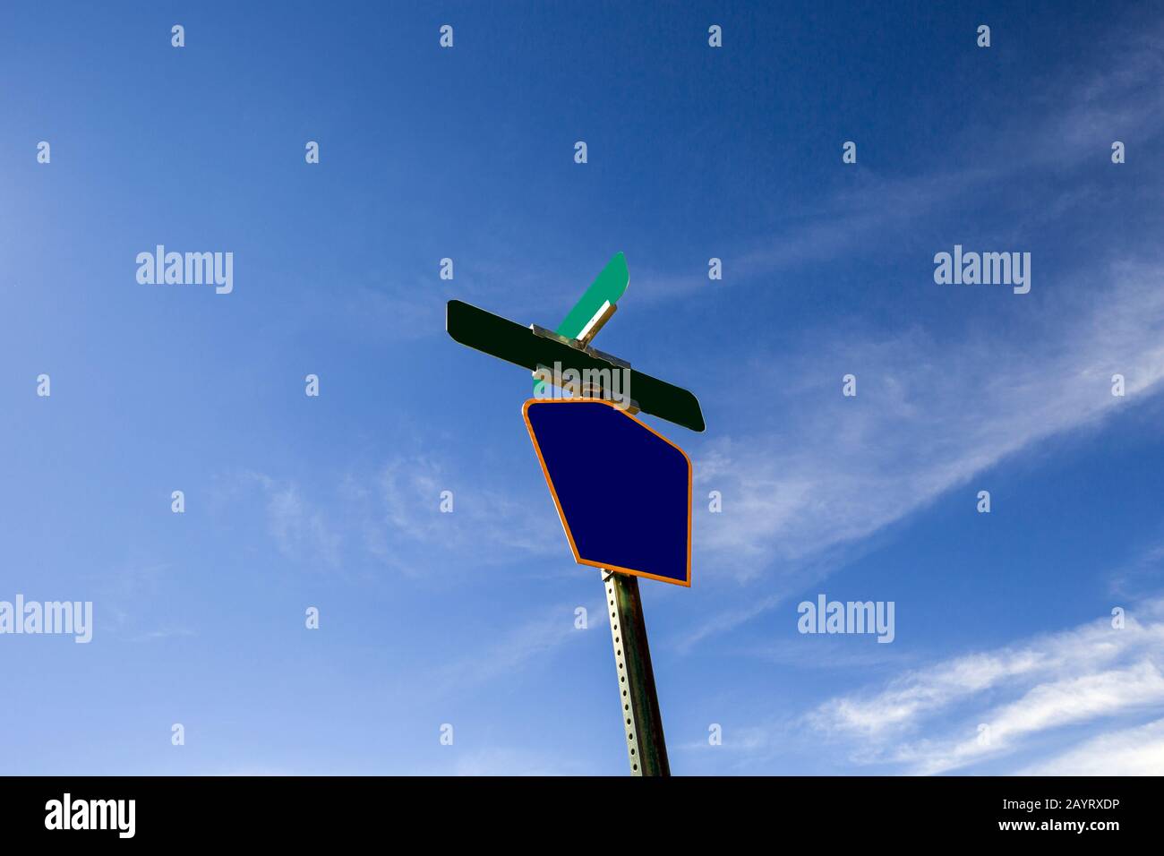 WY02466-00...WYOMING - Blank road sign. Stock Photo