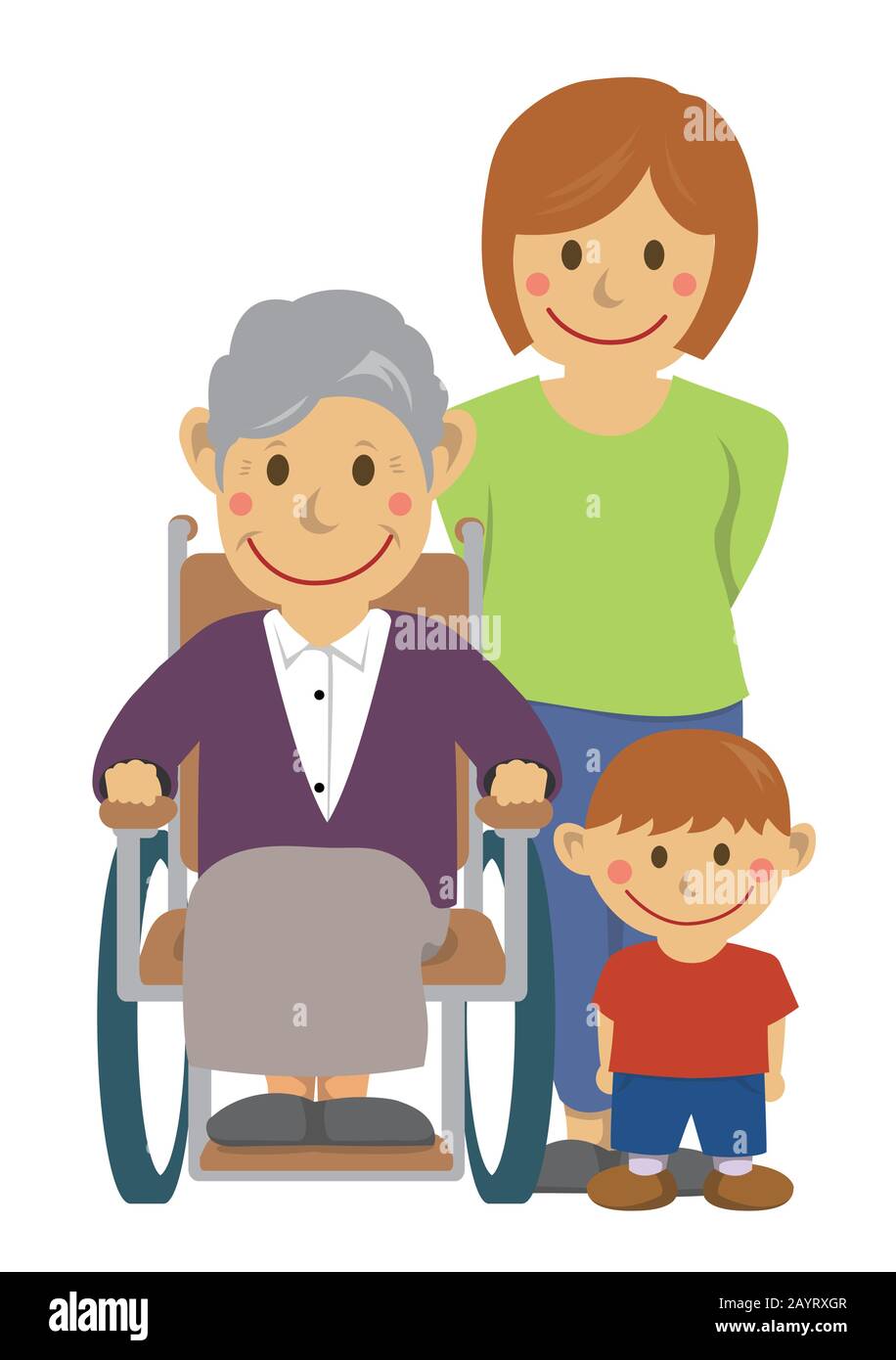 Family vector illustration / senior care Stock Vector