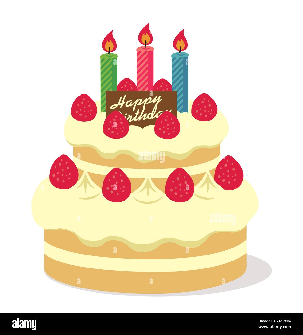Birthday cake illustration Stock Vector