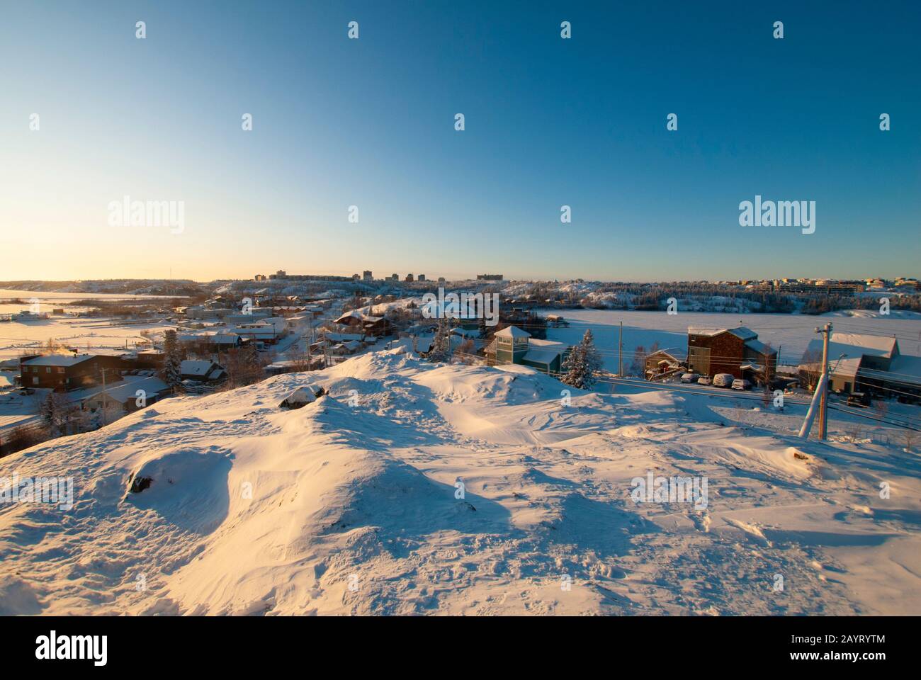 Looking from The Rock towards Latham Island, Yellowknife, Northwest Territories, Canada Stock Photo