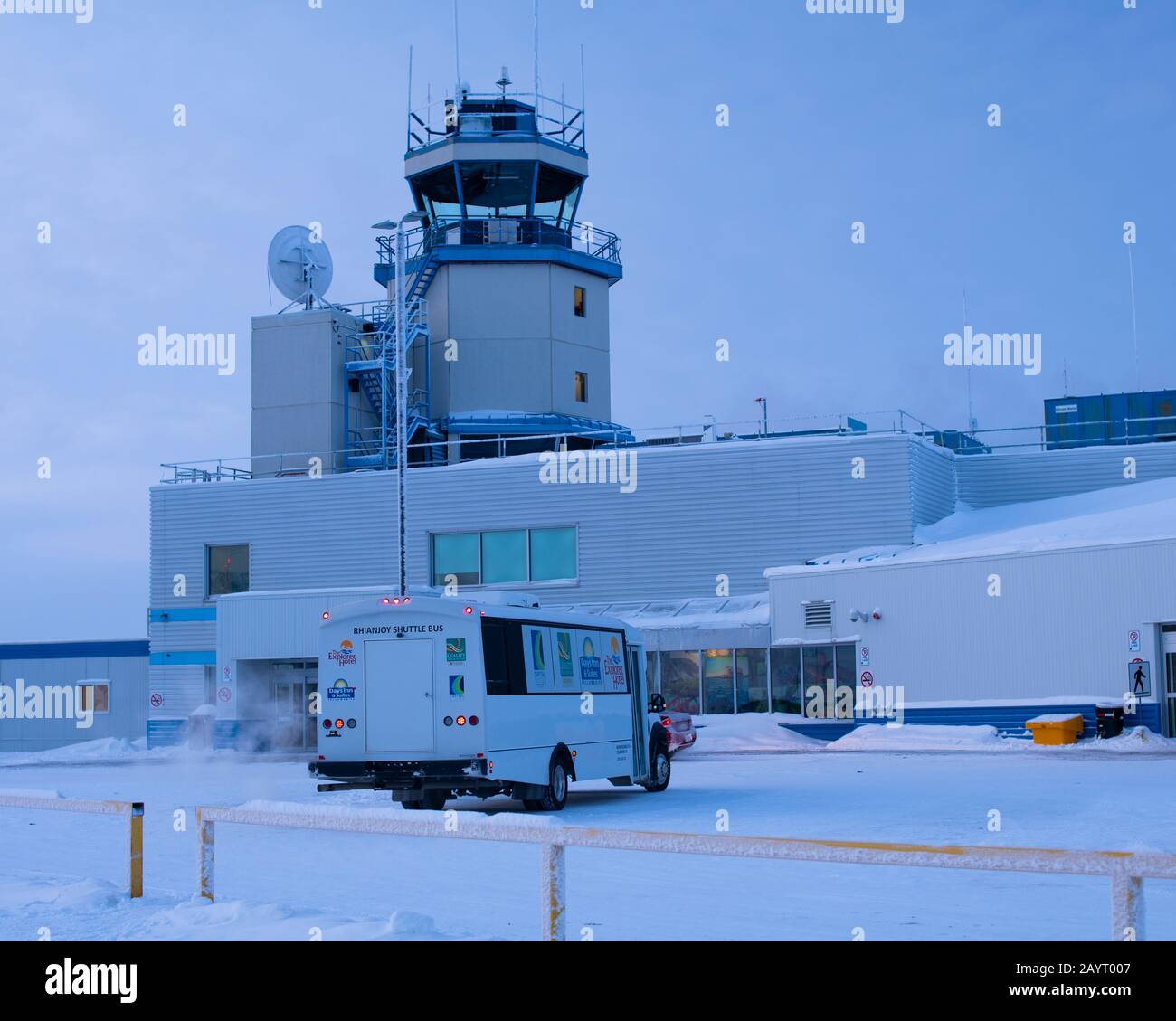 Control tower at Yellowknife Airport, Yellowknife, Northwest Territories, Canada Stock Photo