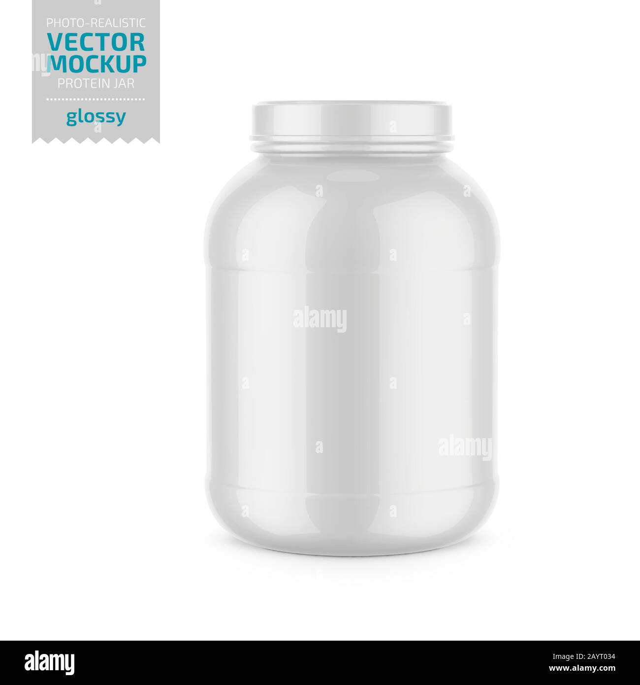 Download White Glossy Plastic Protein Jar Vector Mockup Stock Vector Image Art Alamy