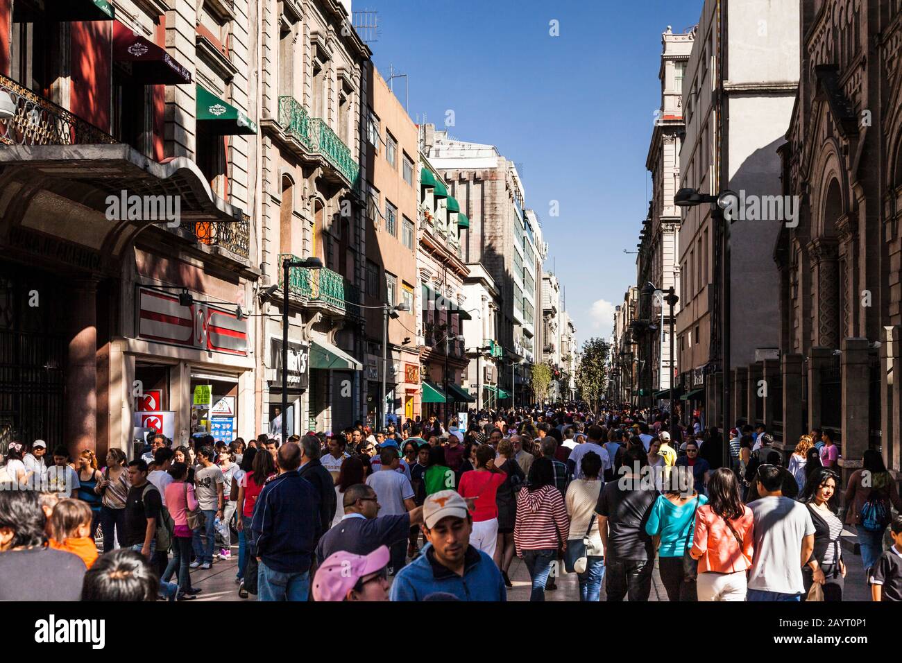 Old down town near zocalo, city center, Mexico City, Mexico, Central America Stock Photo