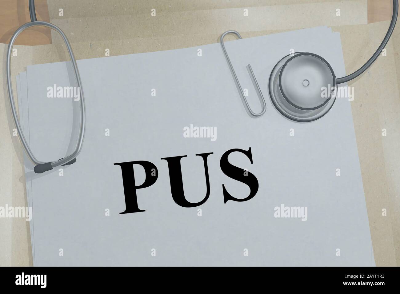 3D illustration of PUS title on a medical document Stock Photo Alamy