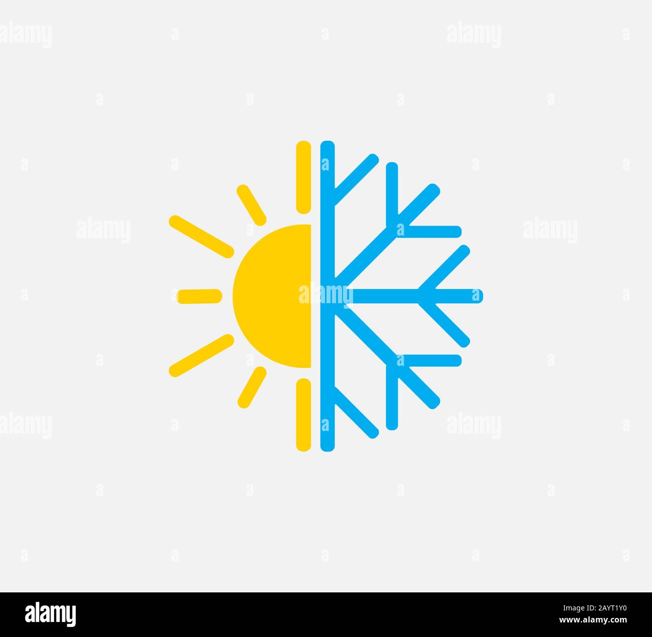 Hot, cold icon. Vector illustration, flat design. Stock Vector