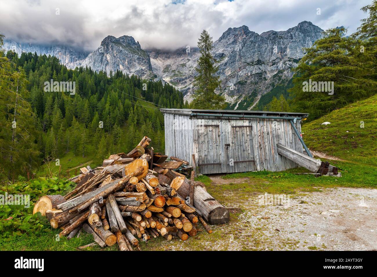 Scenic view in Austrian alps Stock Photo