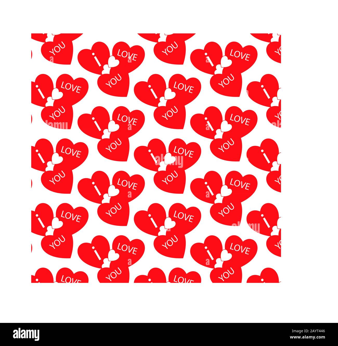Seamless I Love You  Hearts Vector Pattern Stock Photo