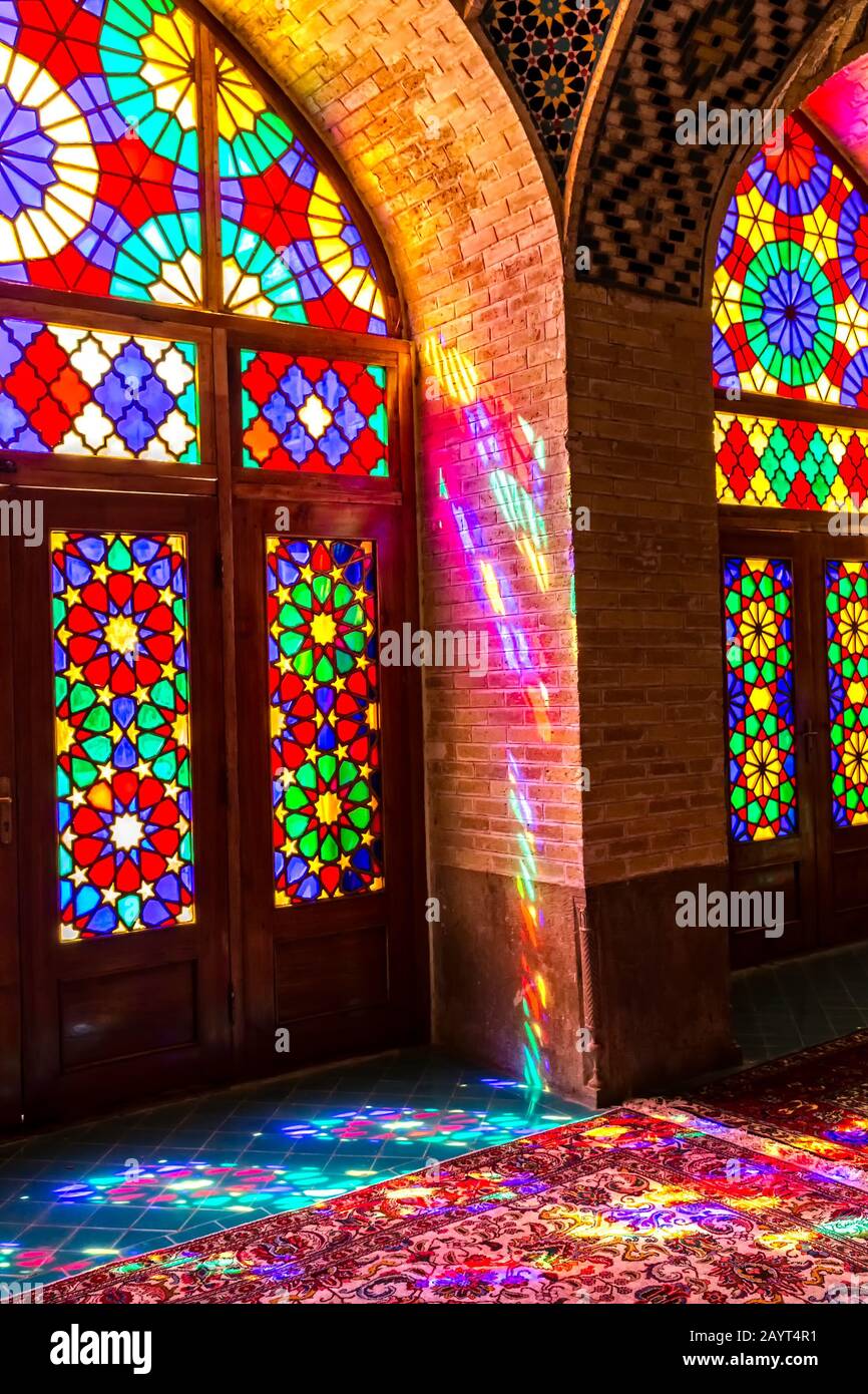 Nasir Al-Mulk Mosque light Stock Photo - Alamy