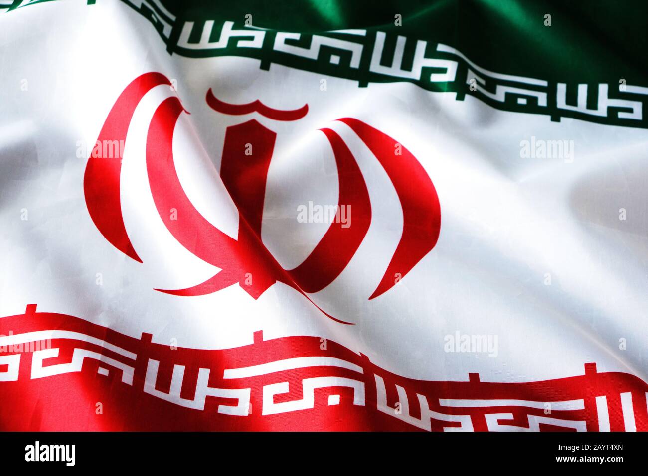 National flag of Iran closeup in daylight Stock Photo Alamy