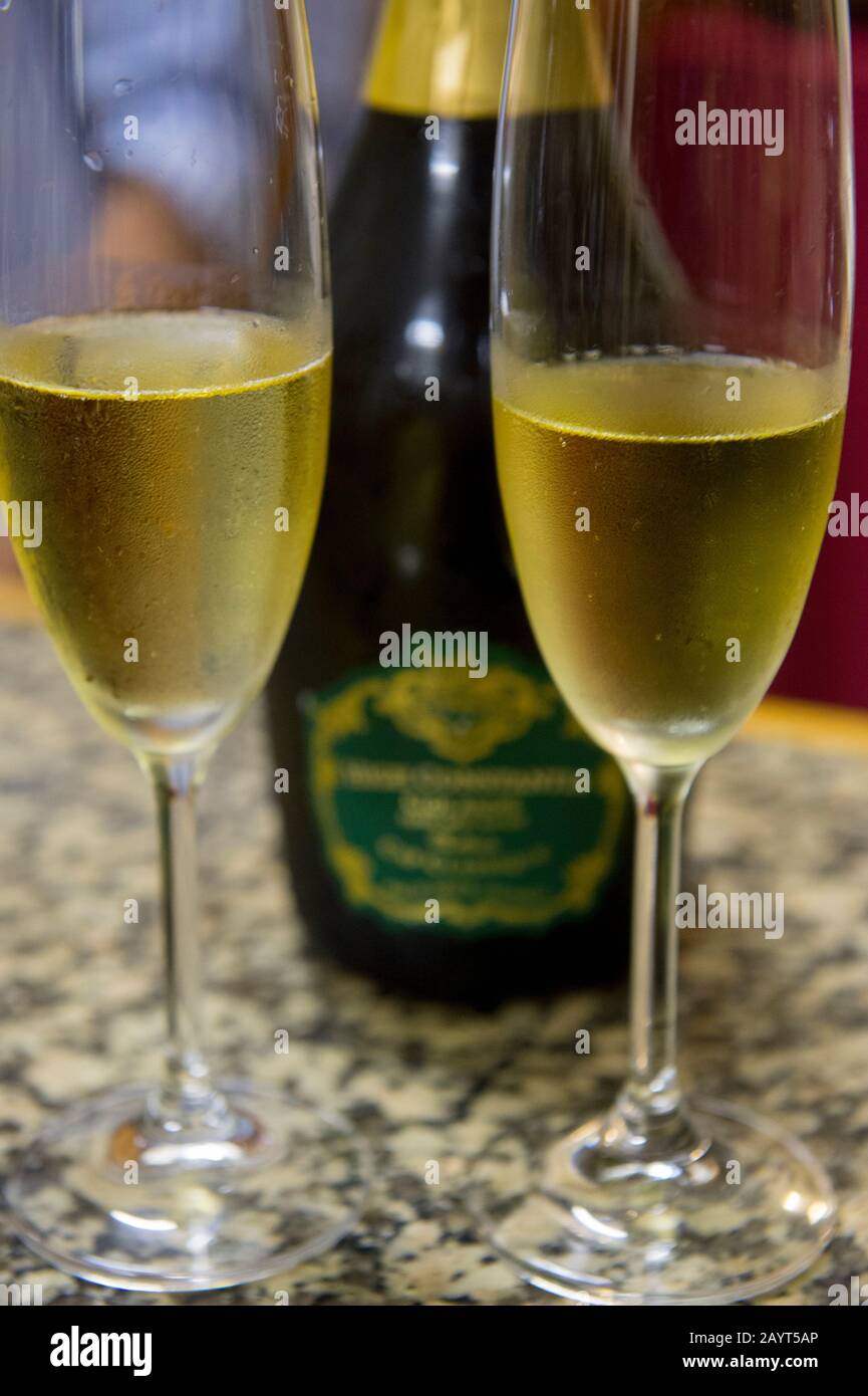 Sparkling wine at the High Constantia Wine Cellar in Constantia near